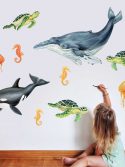 Adesivo de parede animais marinhos peixes