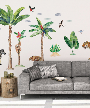 Adesivo de parede animais na selva