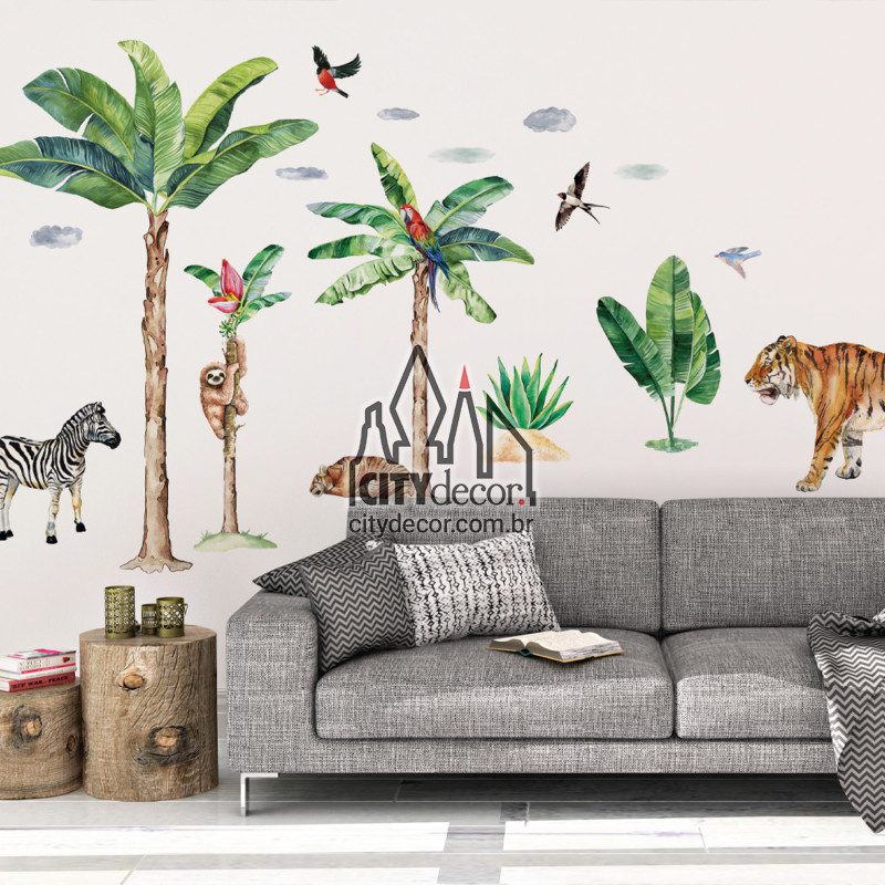 Adesivo de parede animais na selva Adesivo de parede animais na selva
