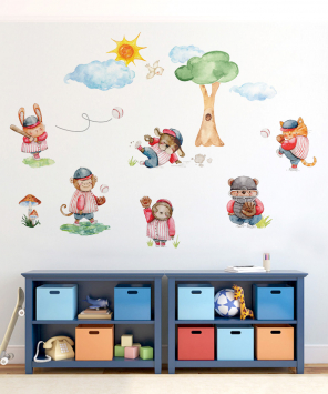 Adesivo de parede infantil bichinhos do baseball