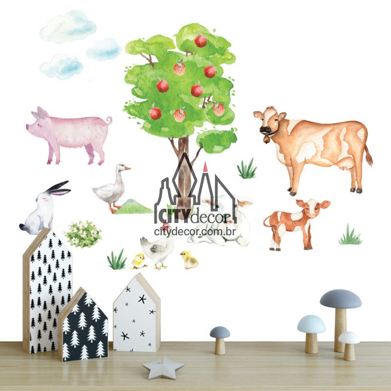 Adesivo de parede infantil bichinhos da fazenda Adesivo de parede infantil bichinhos da fazenda