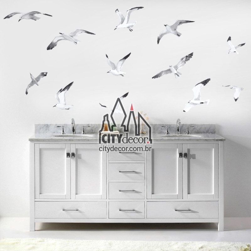 Adesivo de parede gaivotas Adesivo de parede gaivotas