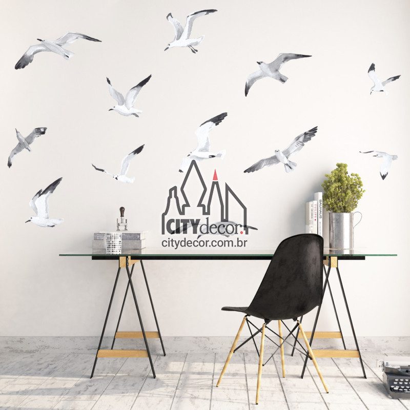 Adesivo de parede pássaros voando Adesivo de parede pássaros voando