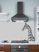 Adesivo de parede girafa em preto e branco