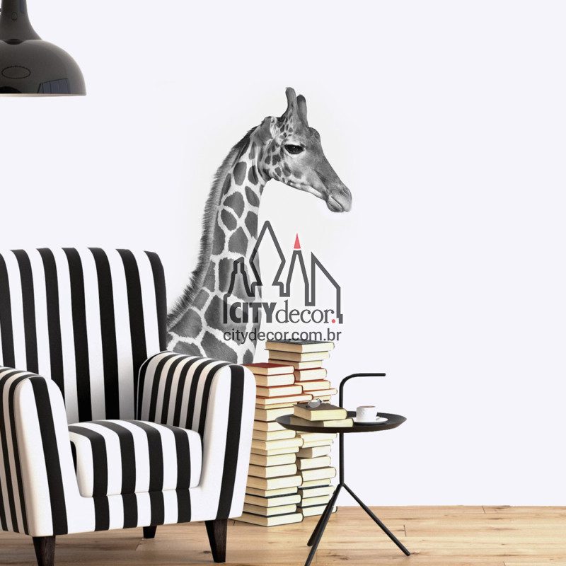 Adesivo de parede girafa de perfil Adesivo de parede girafa de perfil