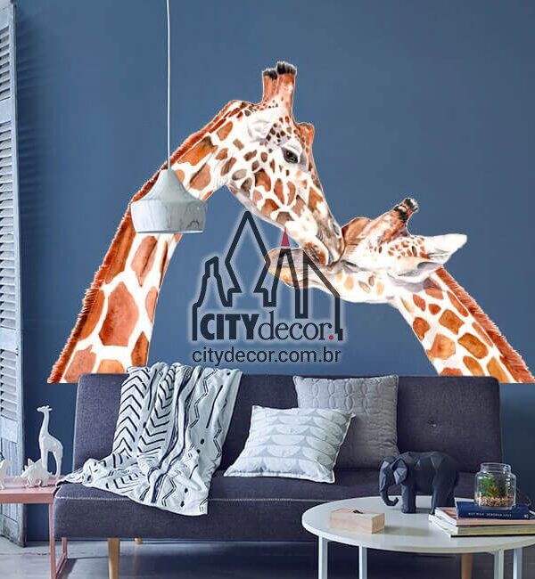 Adesivo de parede girafas