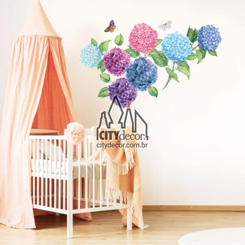 Adesivo de parede flores e borboletas Adesivo de parede flores e borboletas