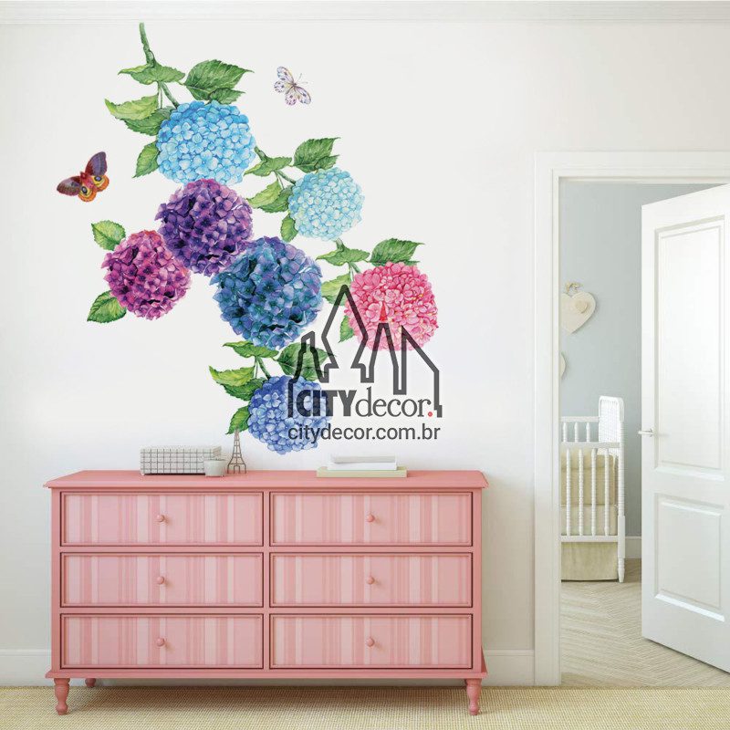 Adesivo de parede floral para quarto Adesivo de parede floral para quarto