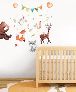 adesivo de parede bichos da floresta