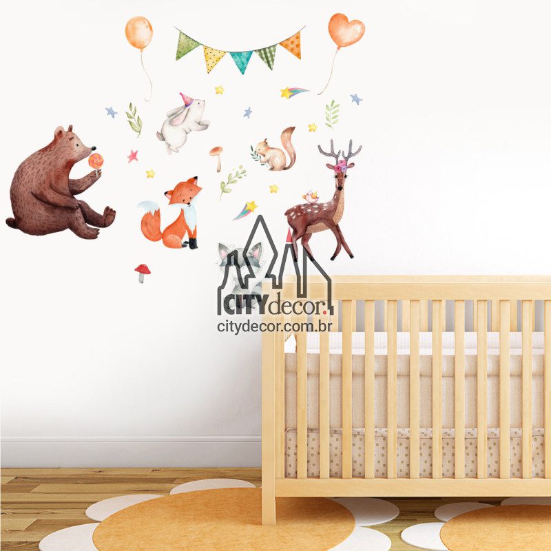 adesivo de parede bichos da floresta adesivo de parede bichos da floresta