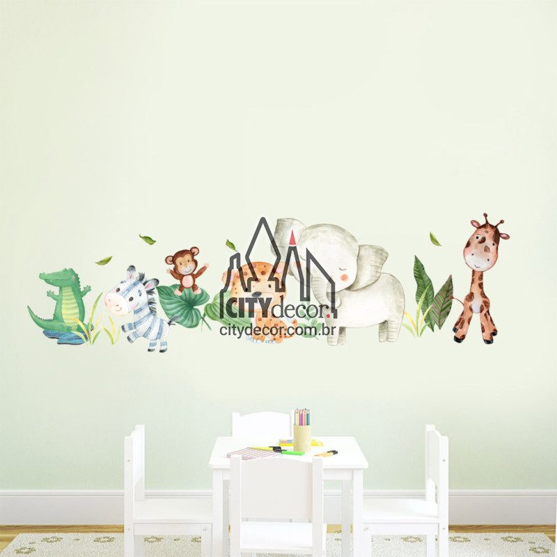 Adesivo de parede infantil safári Adesivo de parede infantil safári