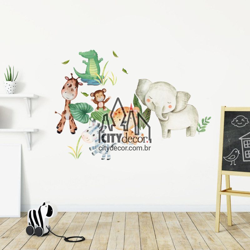 Adesivo de parede safári Adesivo de parede safári