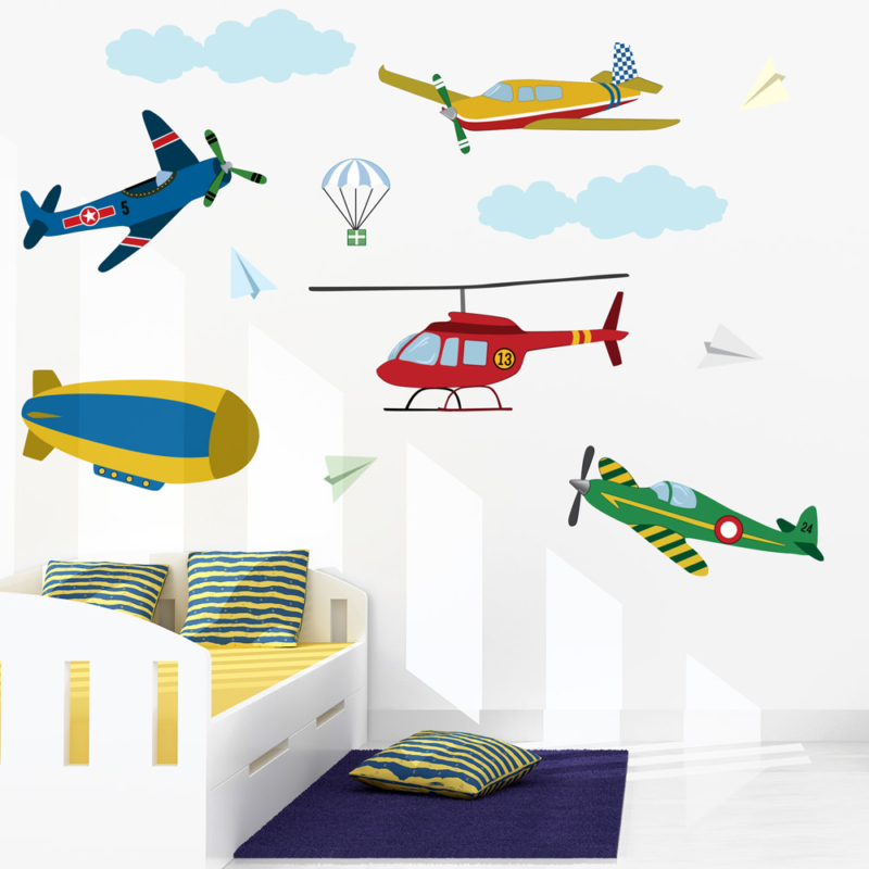 Adesivo de parede infantil aviões Adesivo de parede infantil aviões