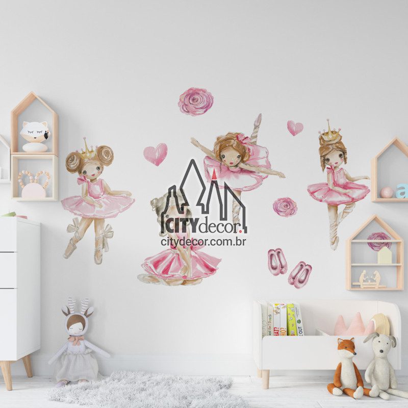 Adesivo de parede infantil bailarinas Adesivo de parede infantil bailarinas