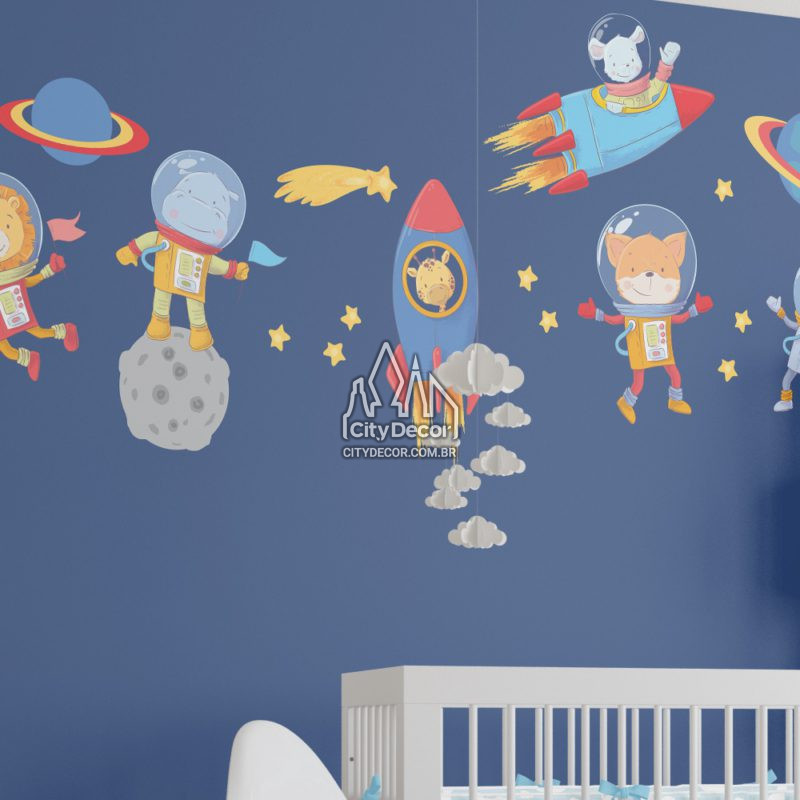 Adesivo de parede astronautas Adesivo de parede astronautas