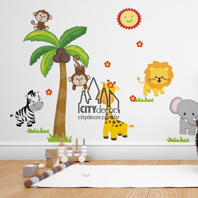 Adesivo de parede infantil safari Adesivo de parede infantil safari