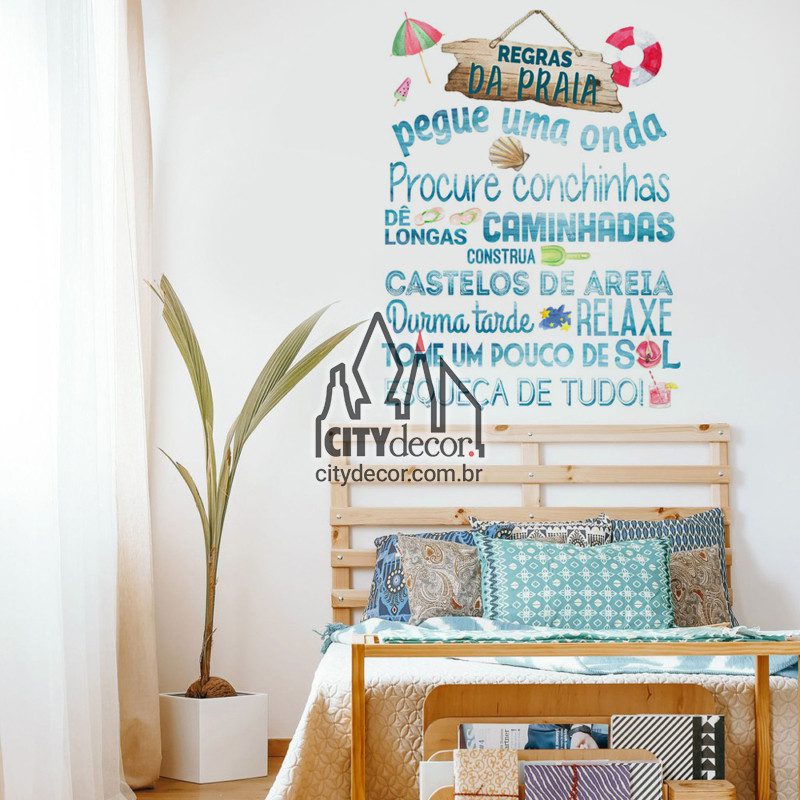 Adesivo de parede para casa de praia Adesivo de parede para casa de praia
