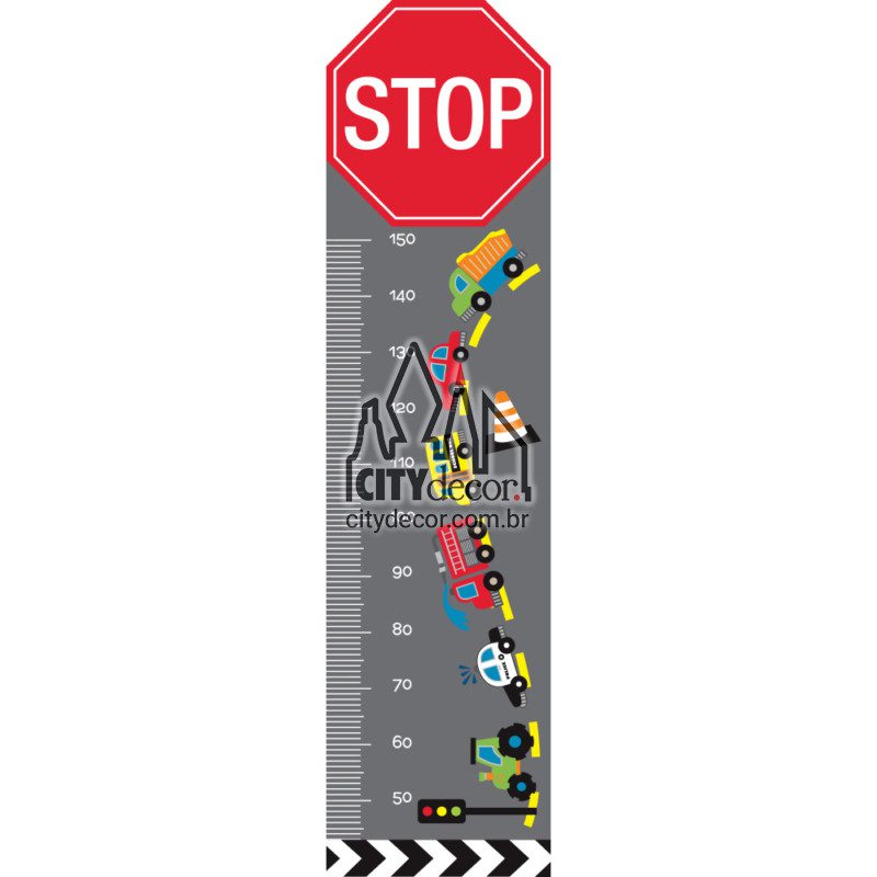 Adesivo régua de altura carrinhos Adesivo régua de altura carrinhos