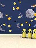 Adesivo de parede planetas e estrelas