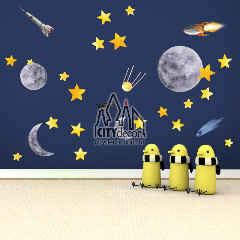Adesivo de parede planetas e estrelas Adesivo de parede planetas e estrelas