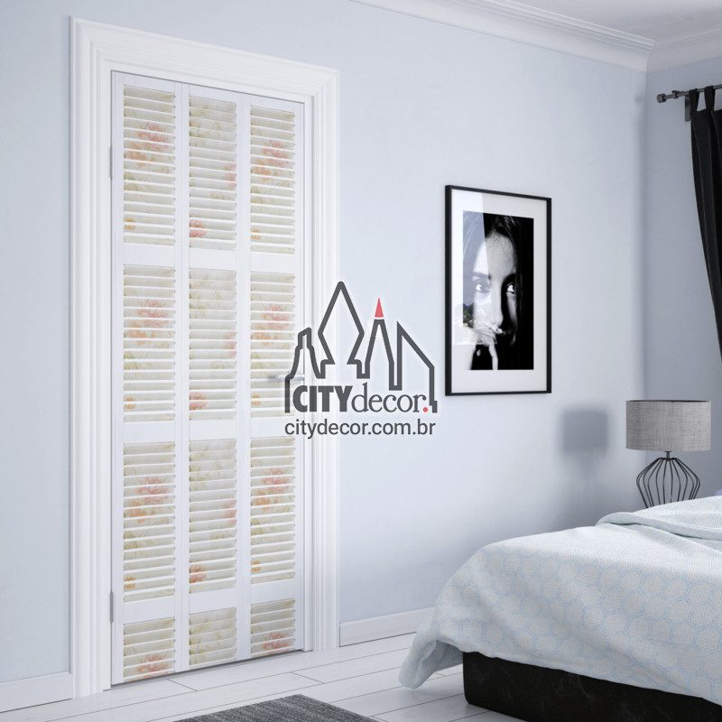 Adesivo de porta veneziana florida Adesivo de porta veneziana florida