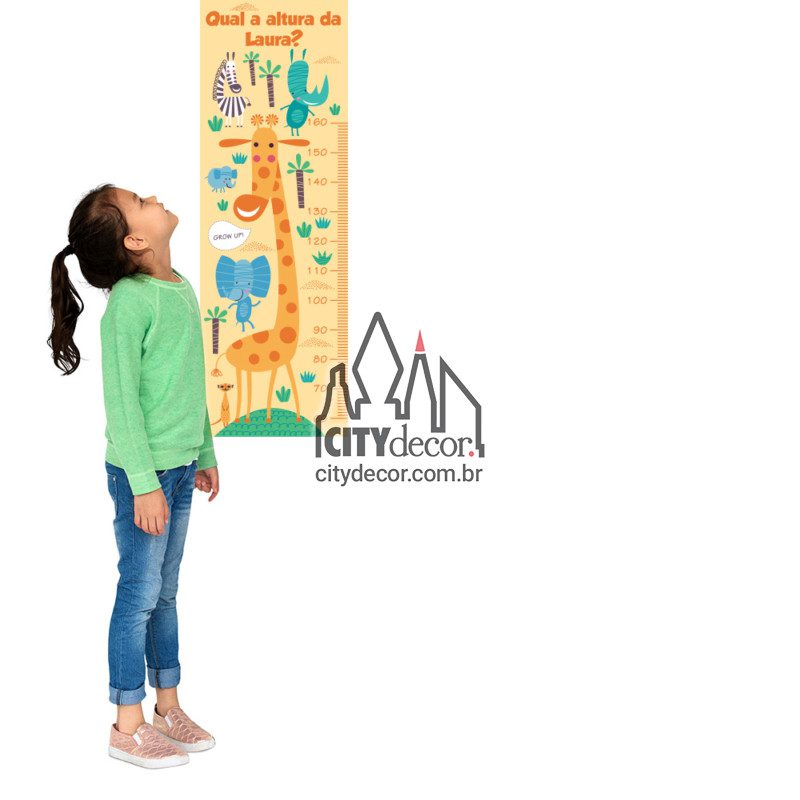 Adesivo régua de altura safári Adesivo régua de altura safári