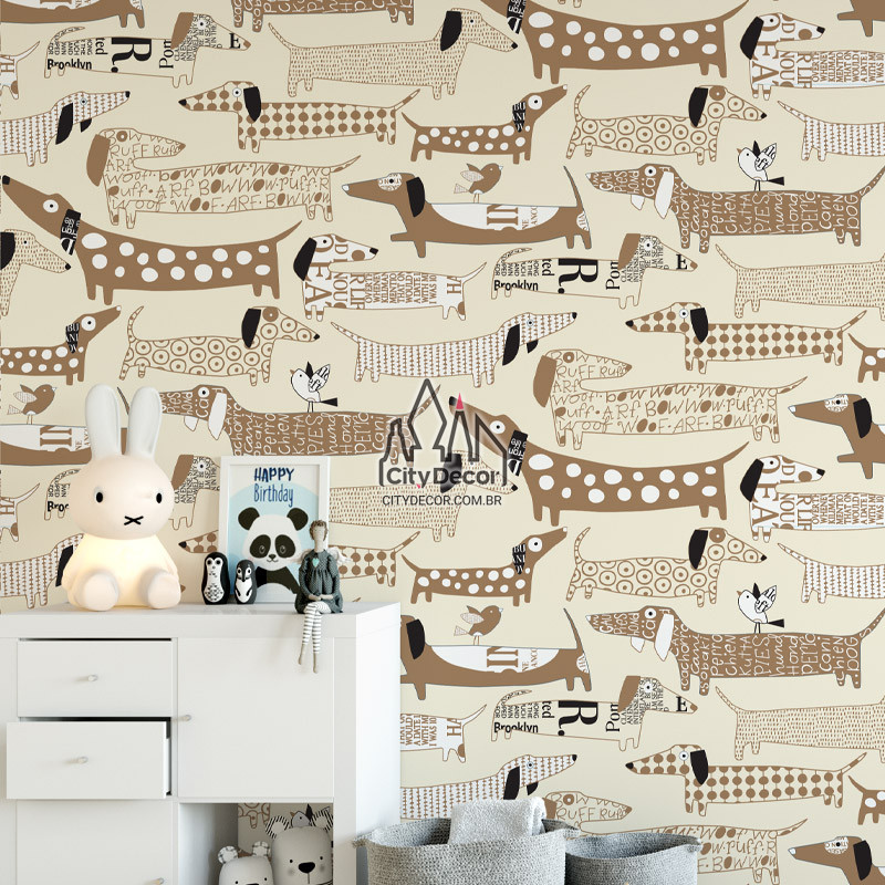 Papel de parede cachorro salsicha marrom