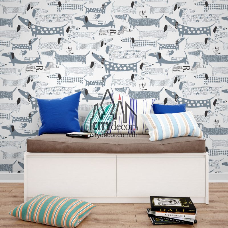 Adesivo papel de parede Cachorro salsicha Adesivo papel de parede Cachorro salsicha