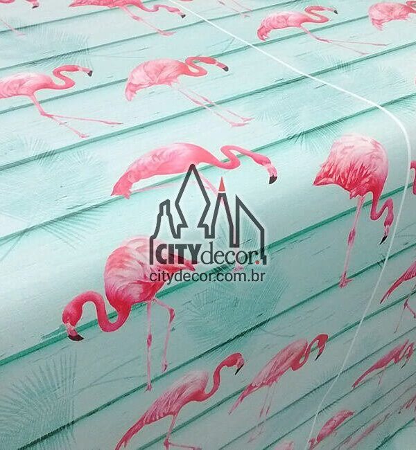 Adesivo papel de parede flamingos