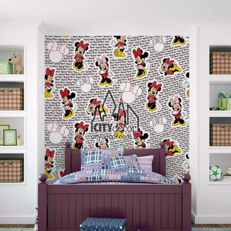 Papel de parede Minnie para quarto Papel de parede Minnie no quarto