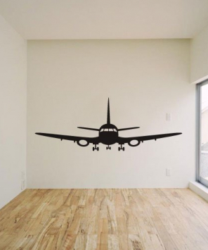 Adesivo de parede avião aterrissando