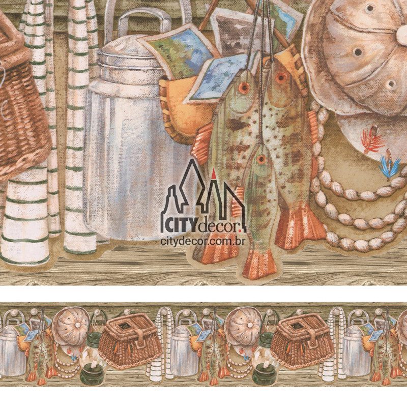 Faixa de parede tema pescaria Faixa de parede tema pescaria