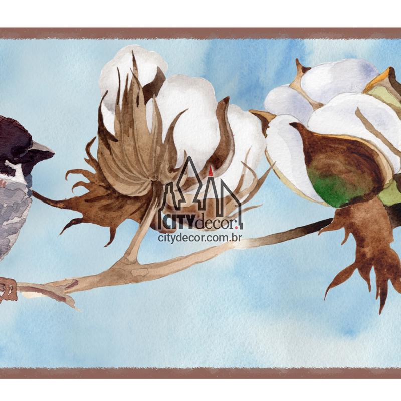 Faixa de parede pardais no algodoeiro Faixa de parede pardais no algodoeiro