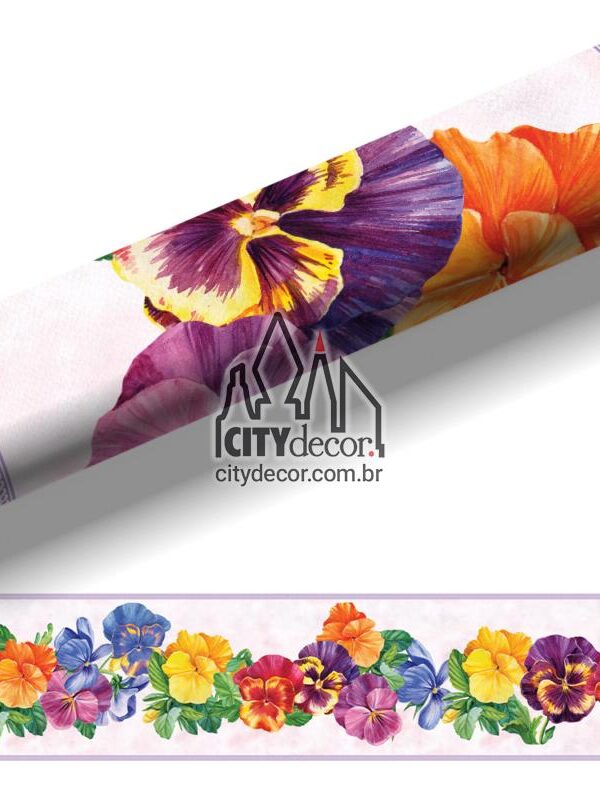 Faixa de parede floral amor-perfeito