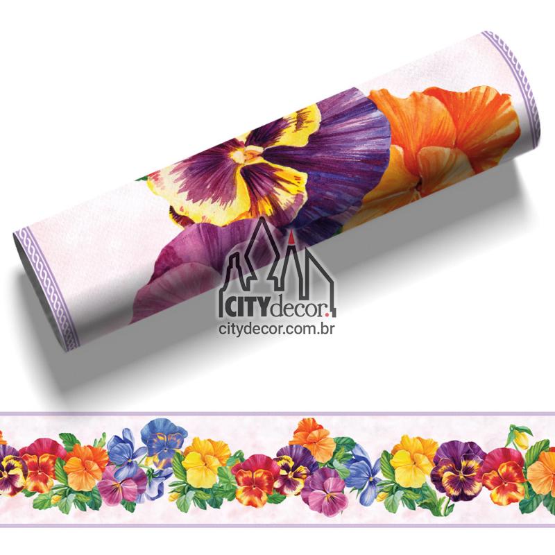 Faixa de parede floral amor-perfeito Faixa de parede floral amor-perfeito