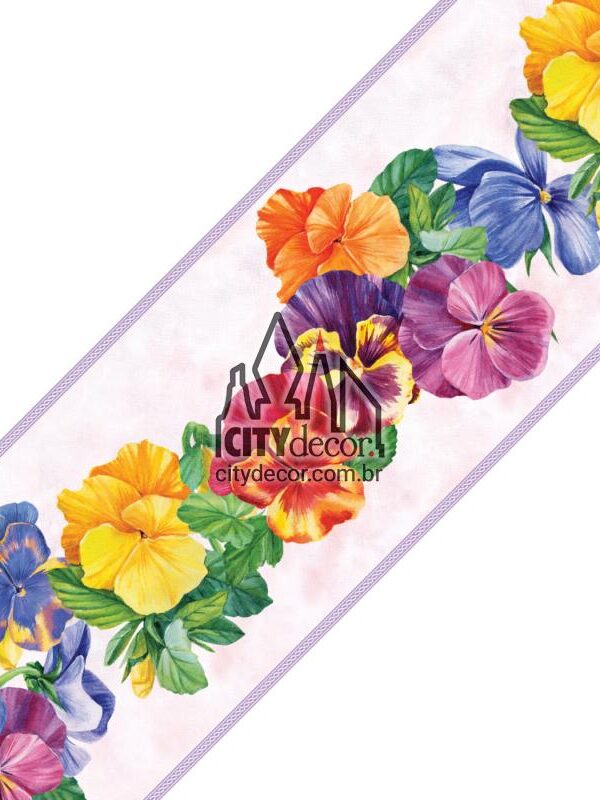 Faixa decorativa floral amor-perfeito