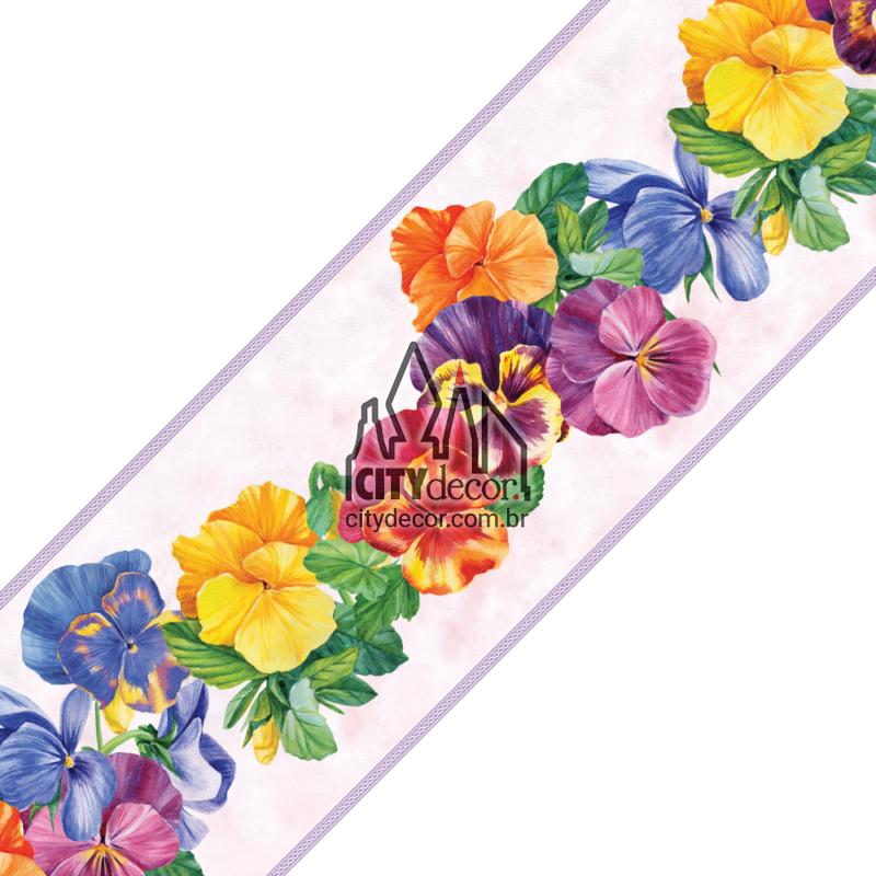 Faixa decorativa floral amor-perfeito Faixa decorativa floral amor-perfeito