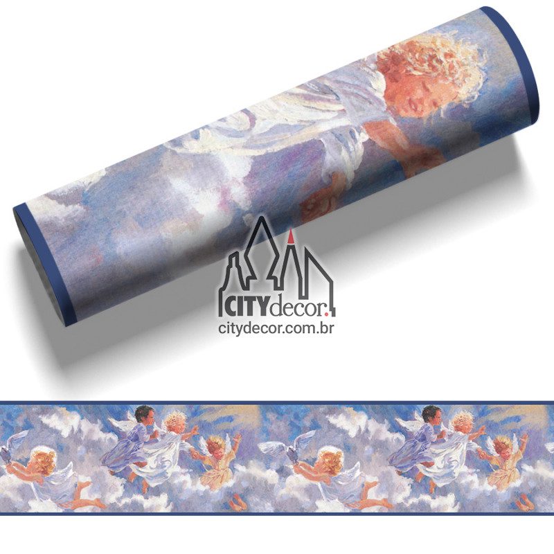 Faixa decorativa anjos no céu Faixa decorativa anjos no céu