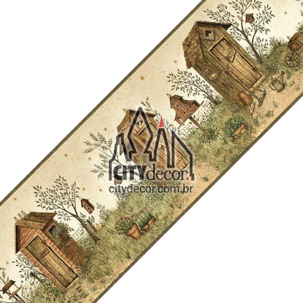 Faixa decorativa de parede Banheiro na Roça Faixa decorativa de parede Banheiro na Roça