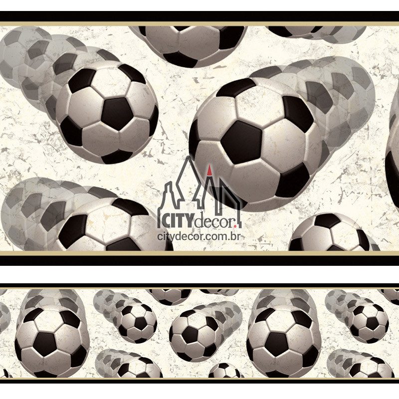 Faixa decorativa bolas de futebol Faixa de parede futebol para quarto de menino