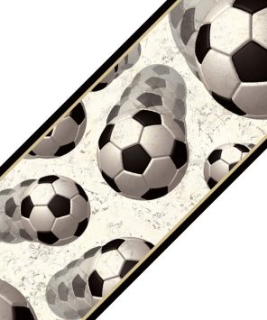 Faixa decorativa de parede bolas de futebol para quarto de menino