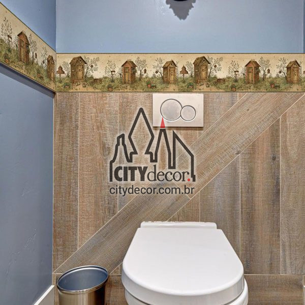 Faixa de parede border Banheiro na Roça Faixa de parede border Banheiro na Roça