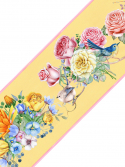 Faixa decorativa buquês e passarinhos - amarela