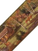 Faixa de parede cabanas na floresta