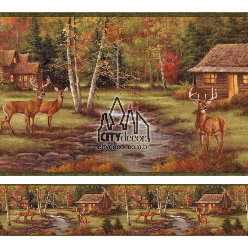 Faixa de parede veados na floresta