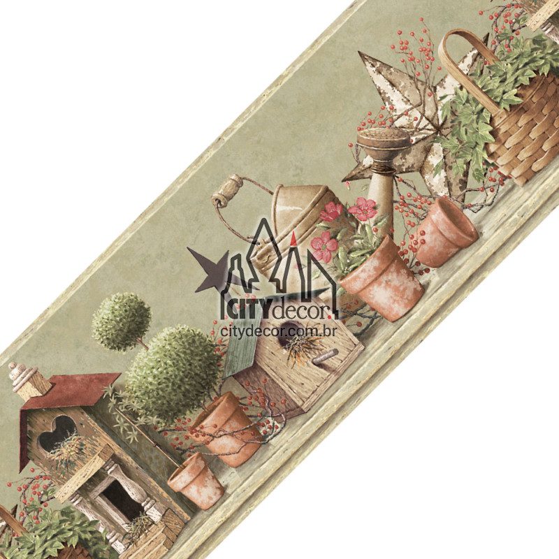 Faixa de parede casinhas de passarinho e jardinagem Faixa de parede casinhas de passarinho e jardinagem