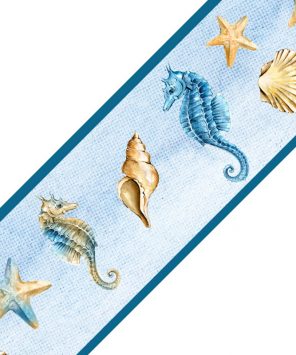 Faixa decorativa para banheiro cavalo marinho