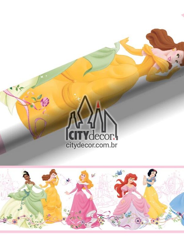Faixa de parede festa das princesas Disney