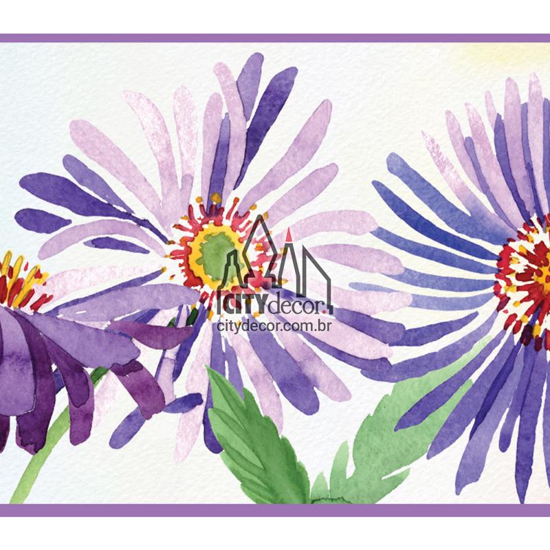 Faixa decorativa floral roxa Faixa decorativa floral roxa