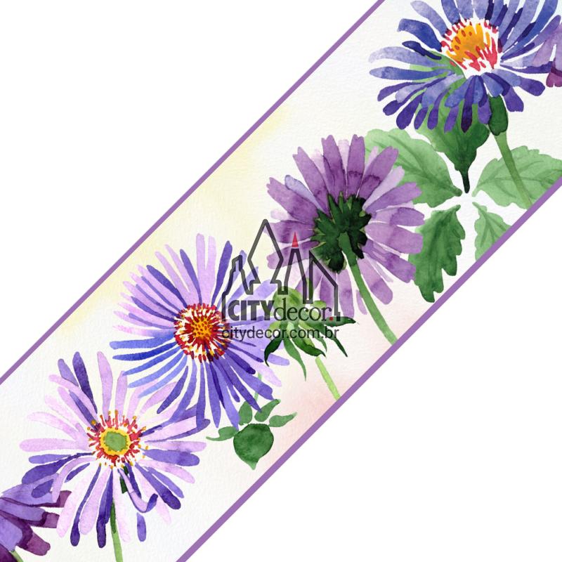 Faixa de parede flor lilás Faixa de parede flor lilás